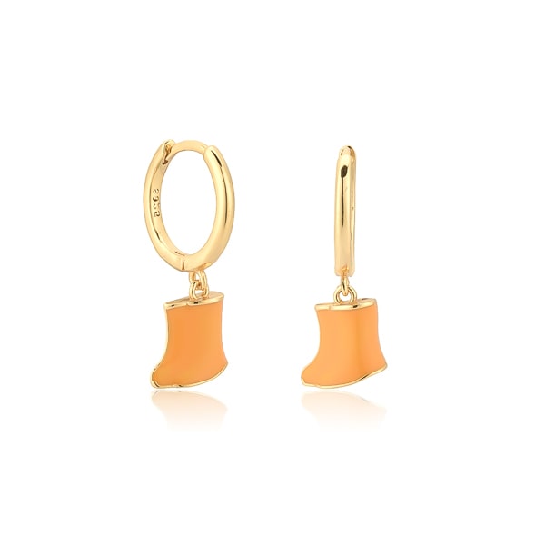 Boot mini hoop drop earrings