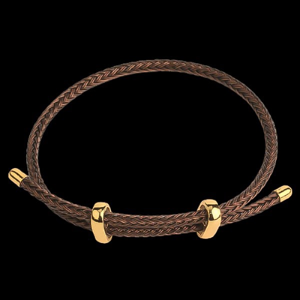 Brown elegant rope bracelet display