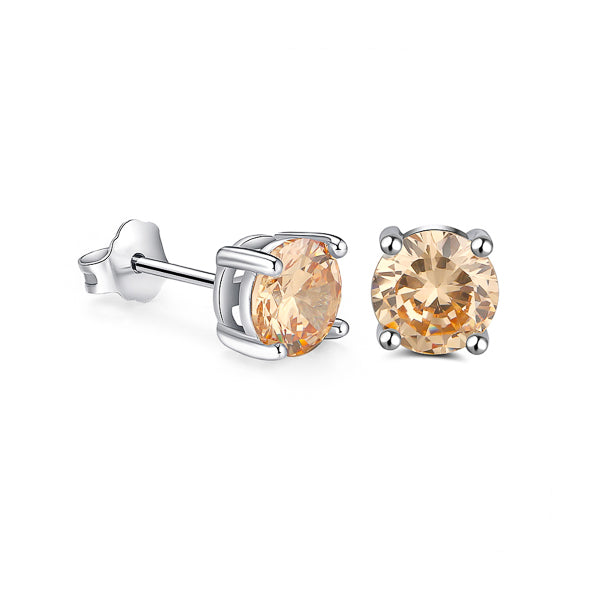 Champagne cubic zirconia stud earrings