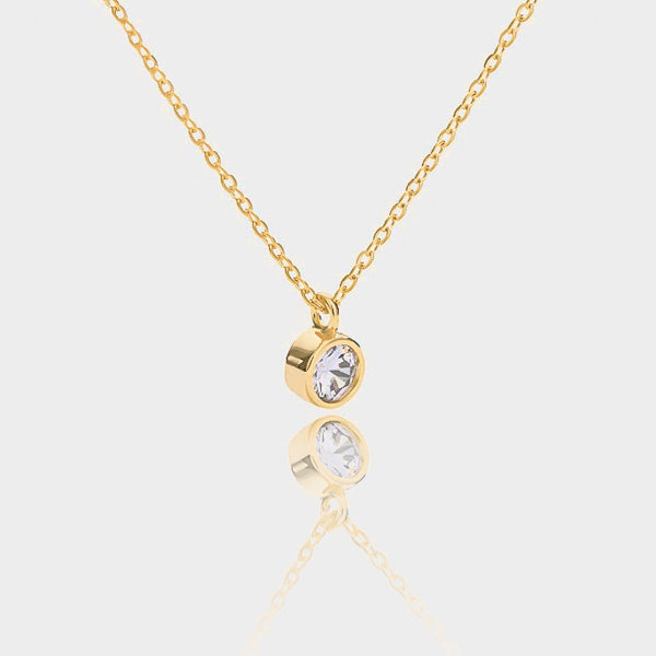 Classic gold crystal pendant necklace details
