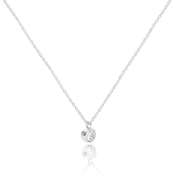 Classic silver crystal pendant necklace