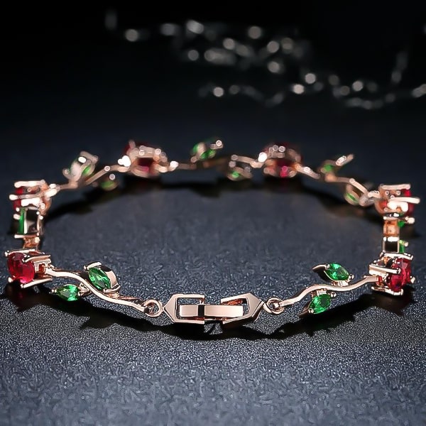 Colored rose crystal bracelet details