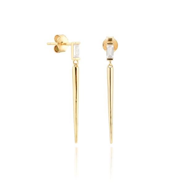 Crystal drop spike stud earrings