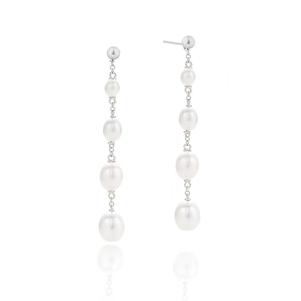 Four pearl drop earrings