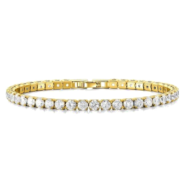 Gold cubic zirconia tennis bracelet