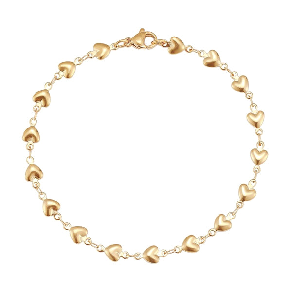Gold Heart Chain Bracelet Classy Women Collection