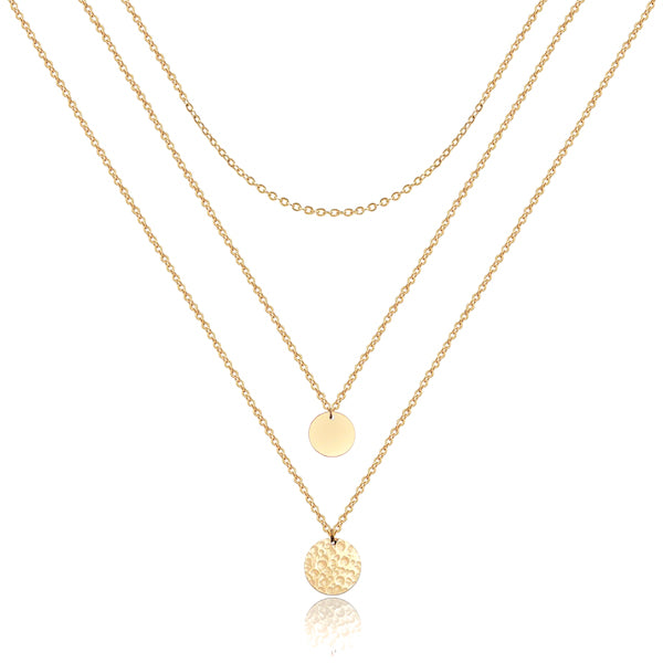 Gold layered coin pendant necklace set