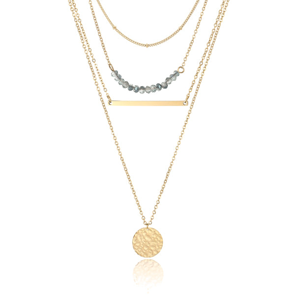 Gold layered necklace set