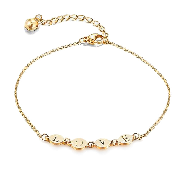 Gold love anklet