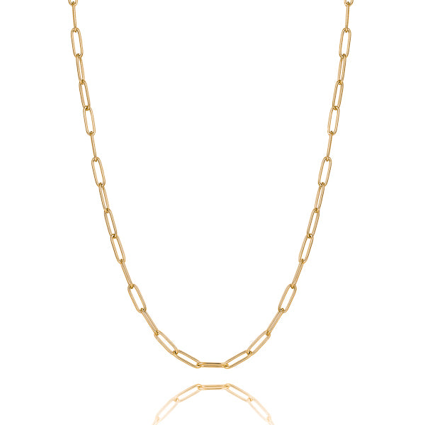 Gold paperclip chain necklace