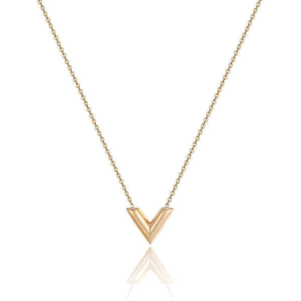 Gold V necklace
