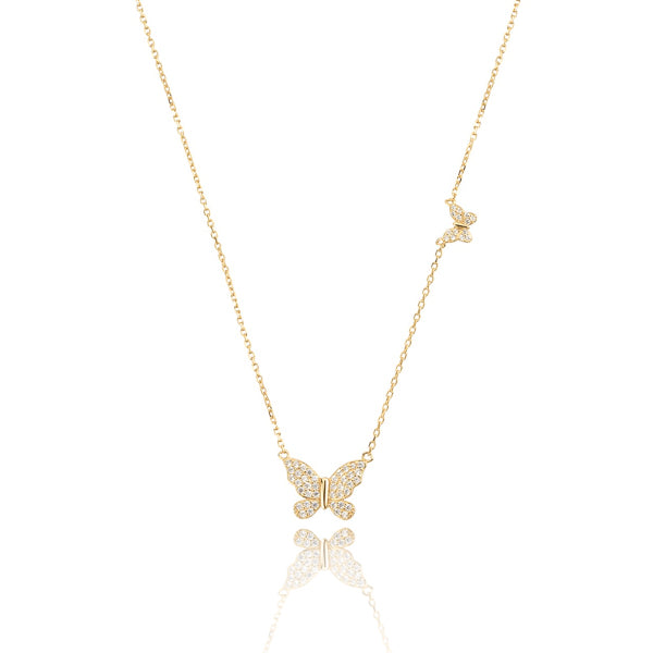 Gold butterfly necklace