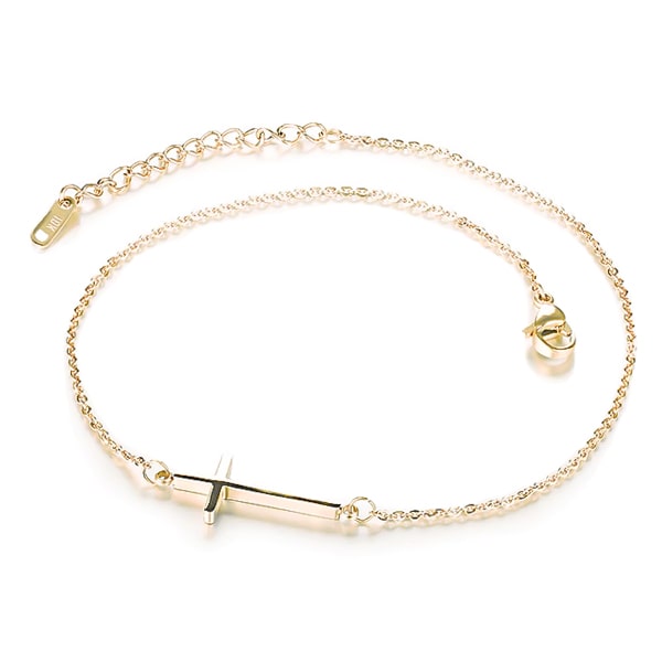 Gold cross anklet