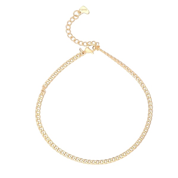 Gold curb chain anklet
