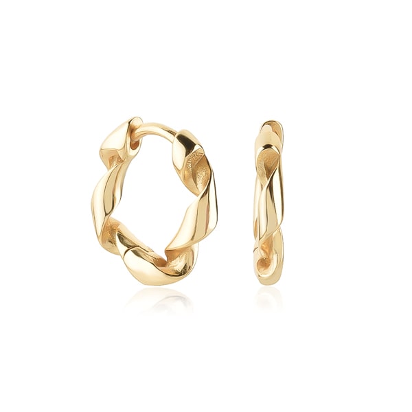 Gold curly hoop earrings