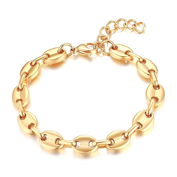 Gold designer cable chain bracelet