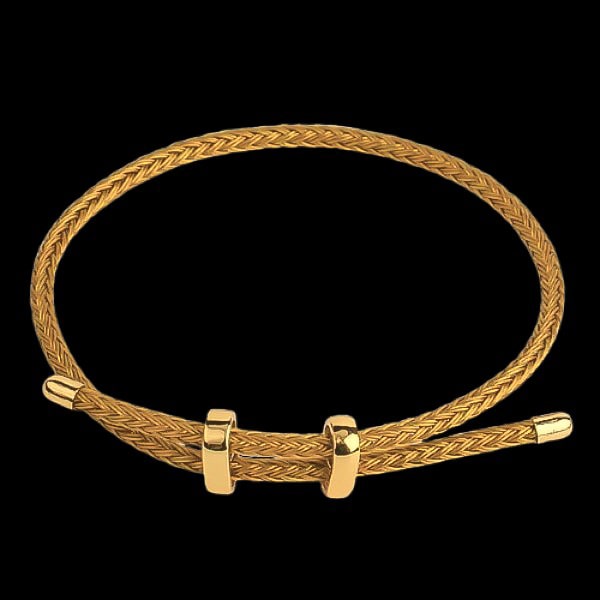 Gold elegant rope bracelet display