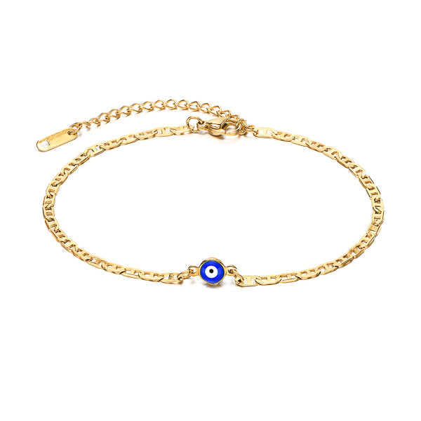 Gold evil eye anklet