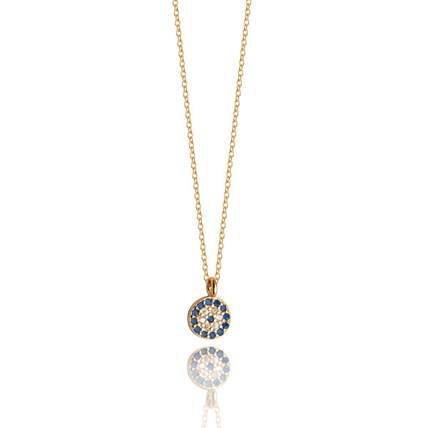 Gold evil eye pendant necklace