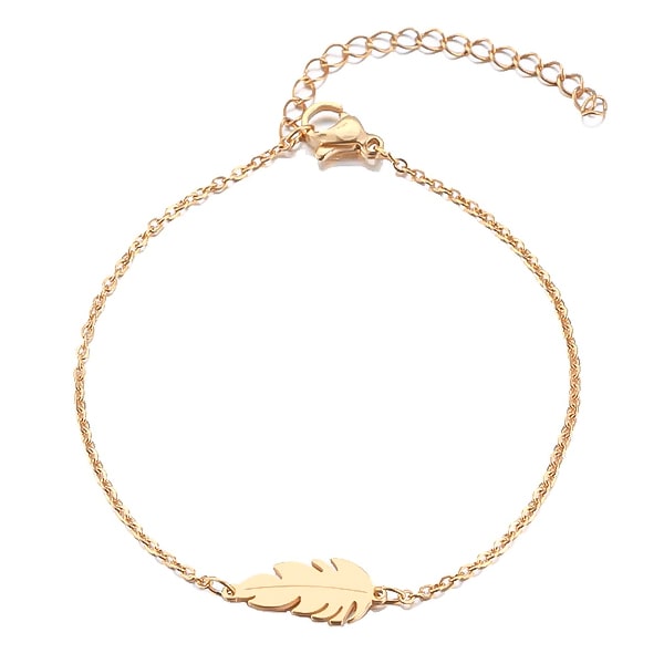 Gold feather bracelet