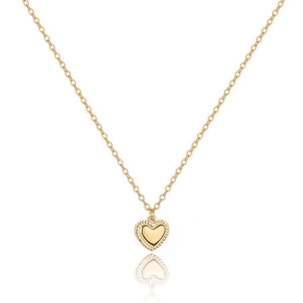 Gold heart pendant necklace