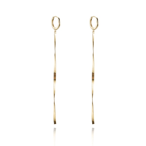 Gold herringbone chain earrings
