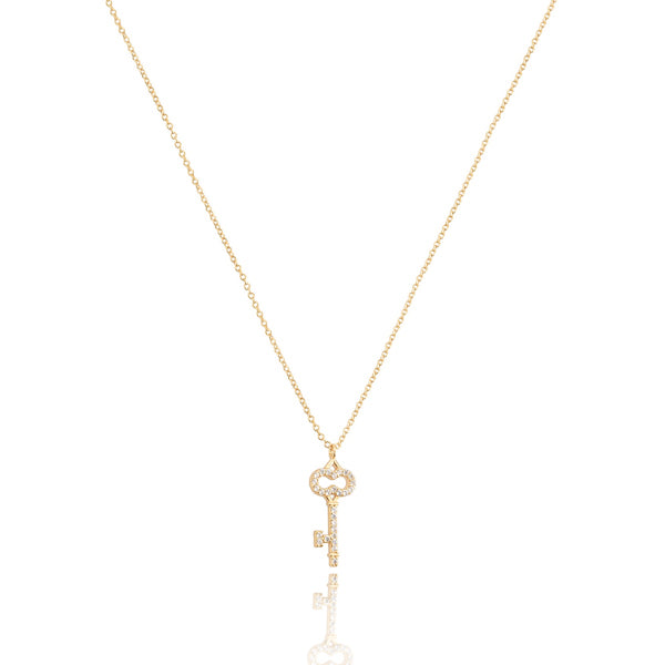 Gold key necklace