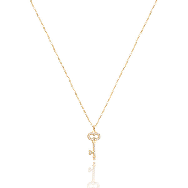 Gold key necklace