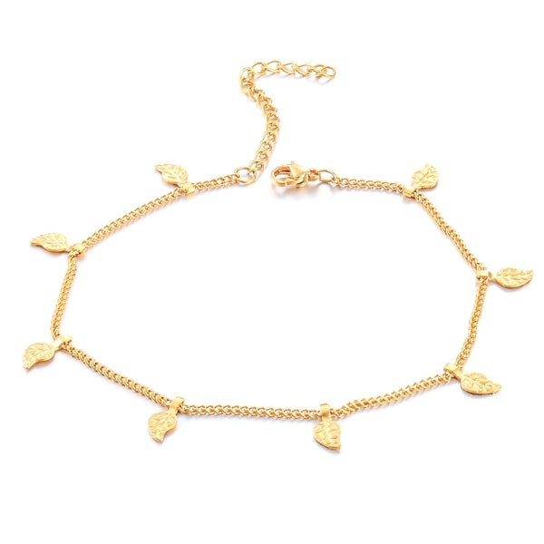 Gold leaf lucky charm anklet