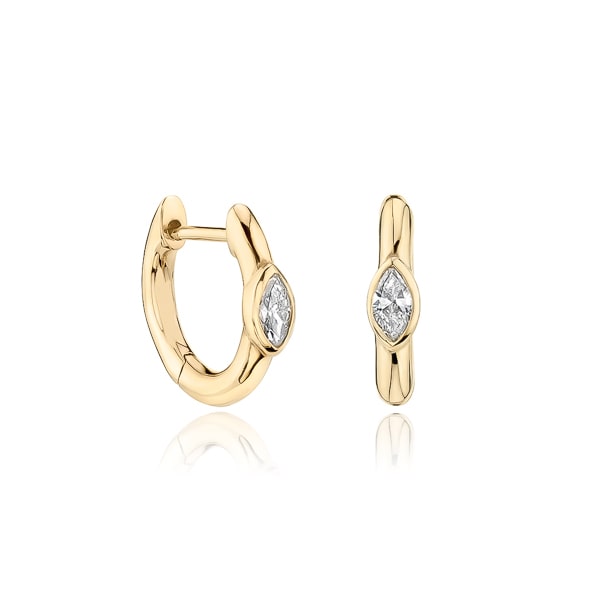 Claire Vessot Designs Choice of Exotic Gem Marquise Shape Hoop Earrings main image 0