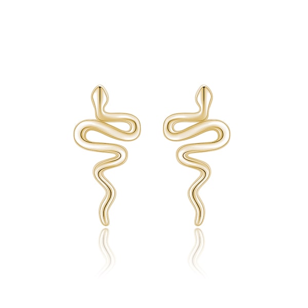 Gold snake stud earrings