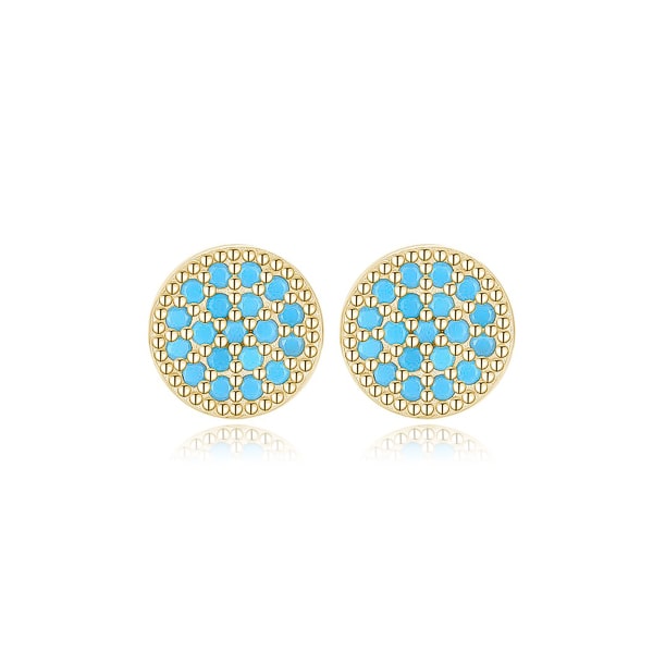 Gold turquoise stud earrings