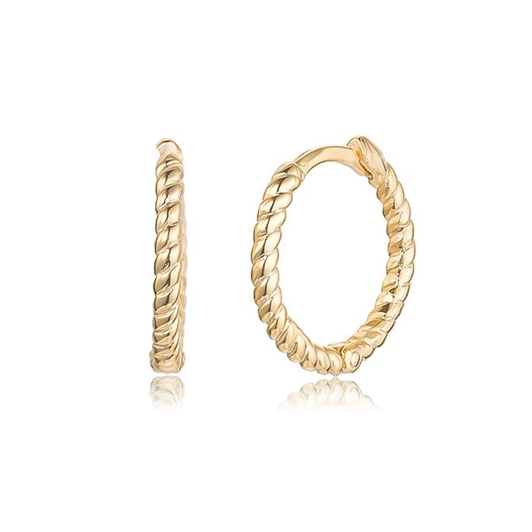 Gold twist mini hoop earrings