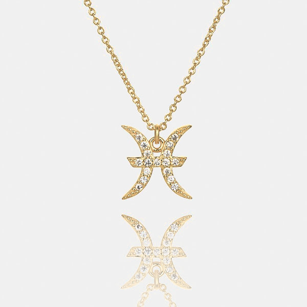 Gold vermeil Pisces necklace details