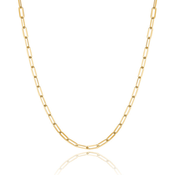 Gold vermeil paperclip chain necklace