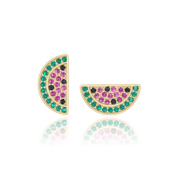 Gold watermelon stud earrings