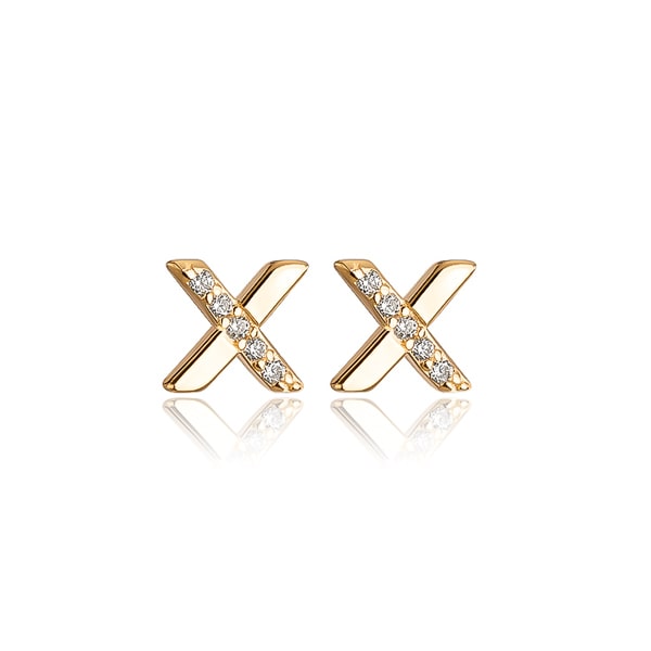 Gold x stud earrings