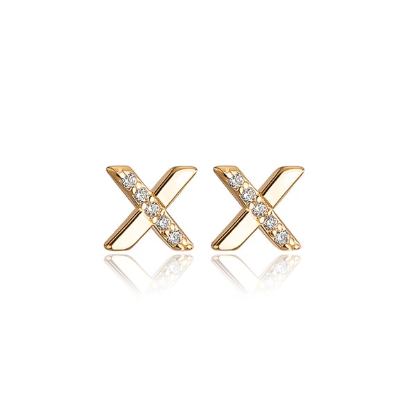 Gold x stud earrings