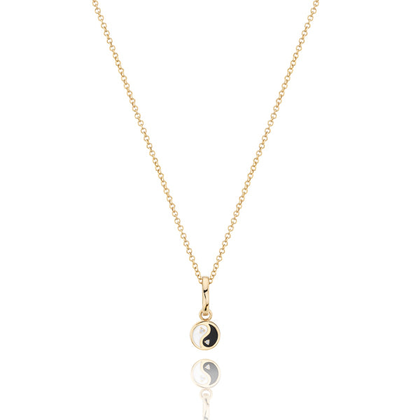 Gold yin yang necklace