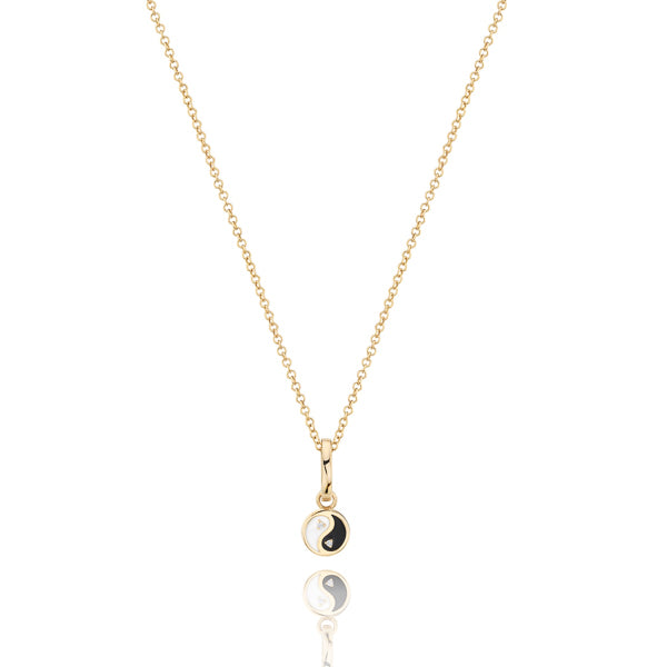 Gold yin yang necklace