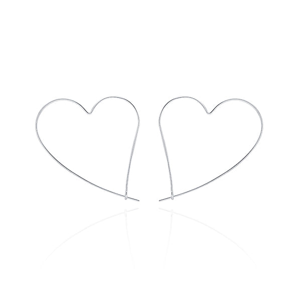 Large heart-shaped hoop earrings