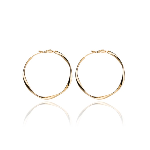 Large irregular gold hoop earrings