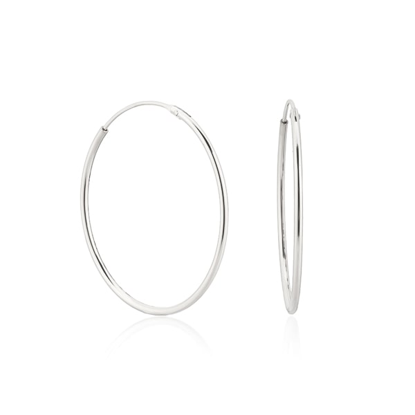 Large thin silver hoop earrings