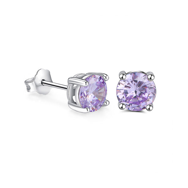 Lavender cubic zirconia stud earrings