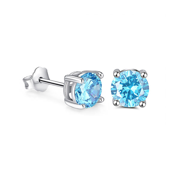 Light blue cubic zirconia stud earrings