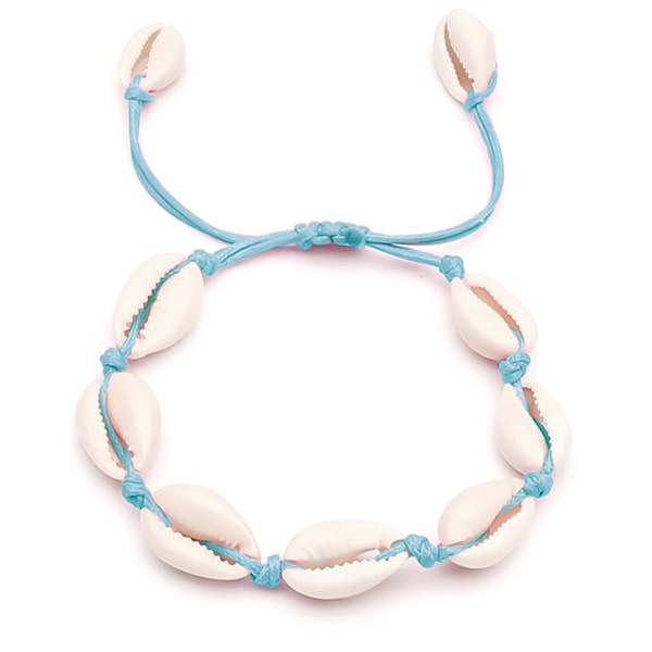 Light blue cowrie shell anklet