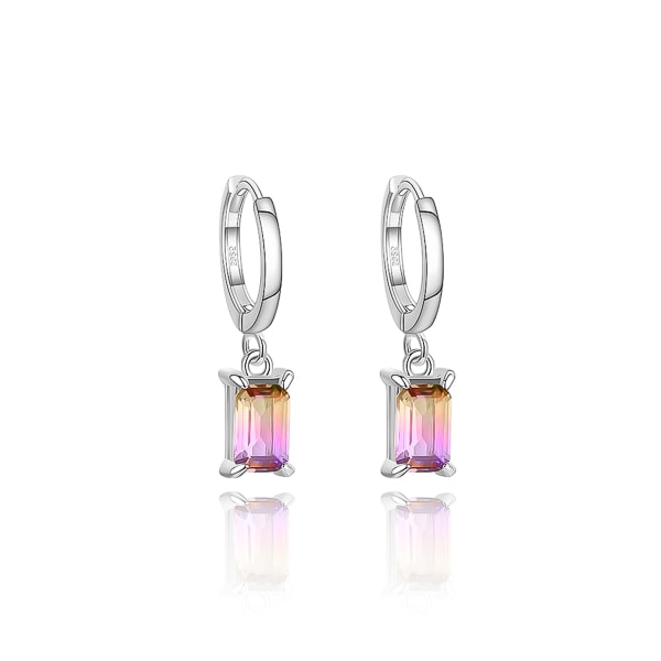 Magical gradient crystal drop hoop earrings