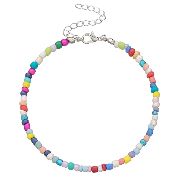 Multicolor handmade beaded anklet