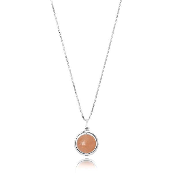 Orange moonstone pendant necklace