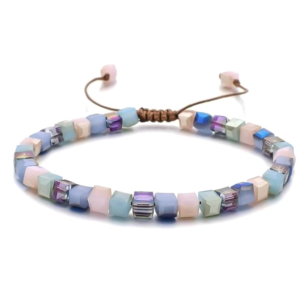 Pastel Lilac Beaded Crystal Bracelet